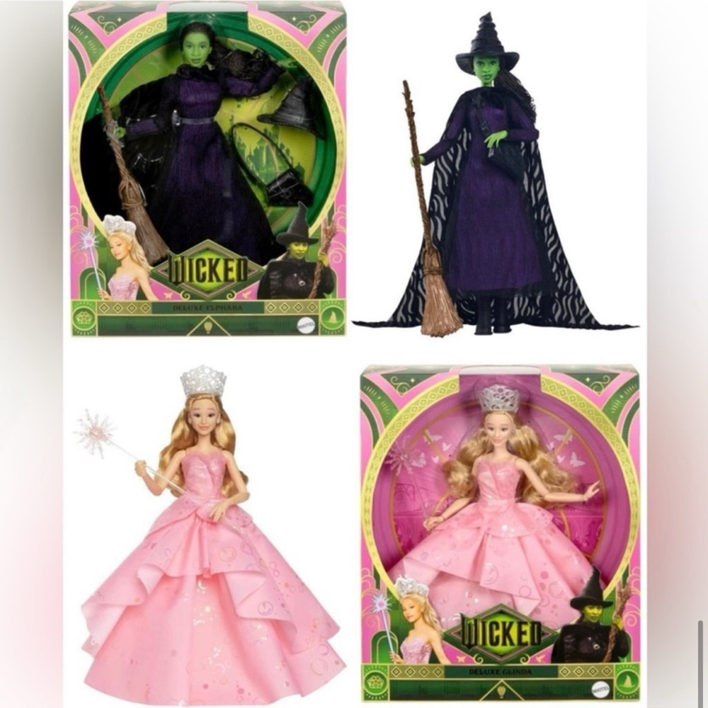 Set of Two Wicked Glinda & Elphaba URL MISPRINT, Wicked Elphaba and Glinda